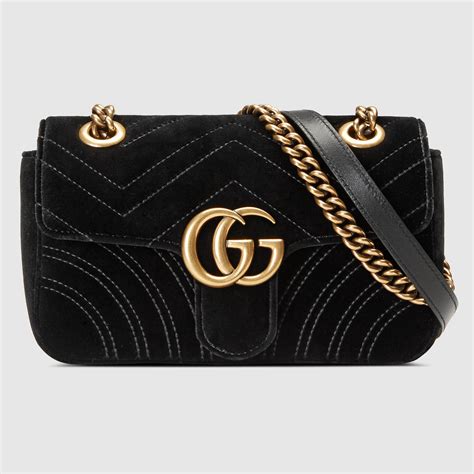 gucci marmont velvet bag black|Gucci Marmont suede bag.